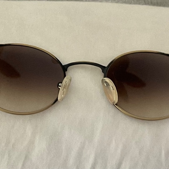 Designer sunglasses gold metal/ tortoise oval  gradient light brown lenses italy - Picture 5 of 9